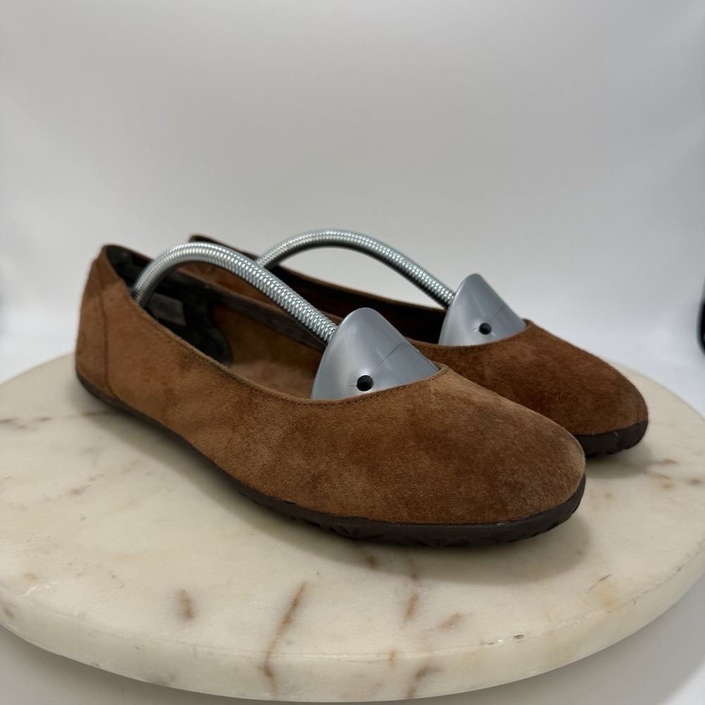 Merrell Suede Leather Ballet Flats Shoes Oak Brown Women's Size 9 Comfy Pics!